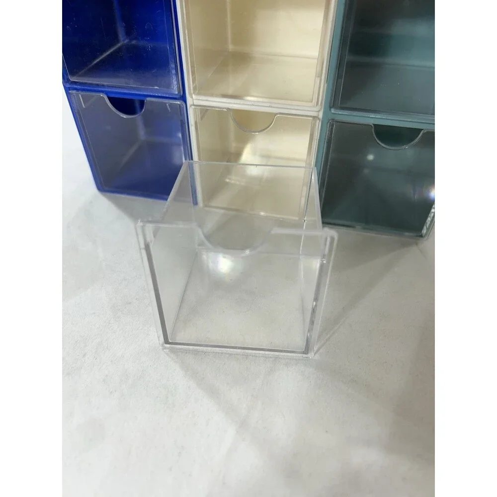 Clear Plastic 9 Drawer Storage Organizer Desktop Bathroom Makeup Craft Wall Moun